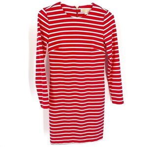 Michael Kors Coral White Striped A-Line Shift Dress